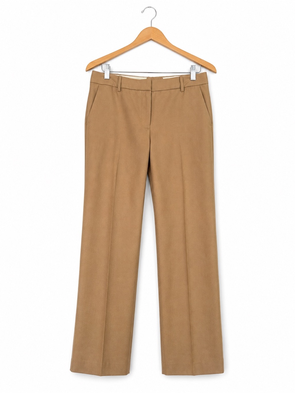 J.Crew Cafe Trouser 100% Wool Camel Brown Pants Size 4 Altered